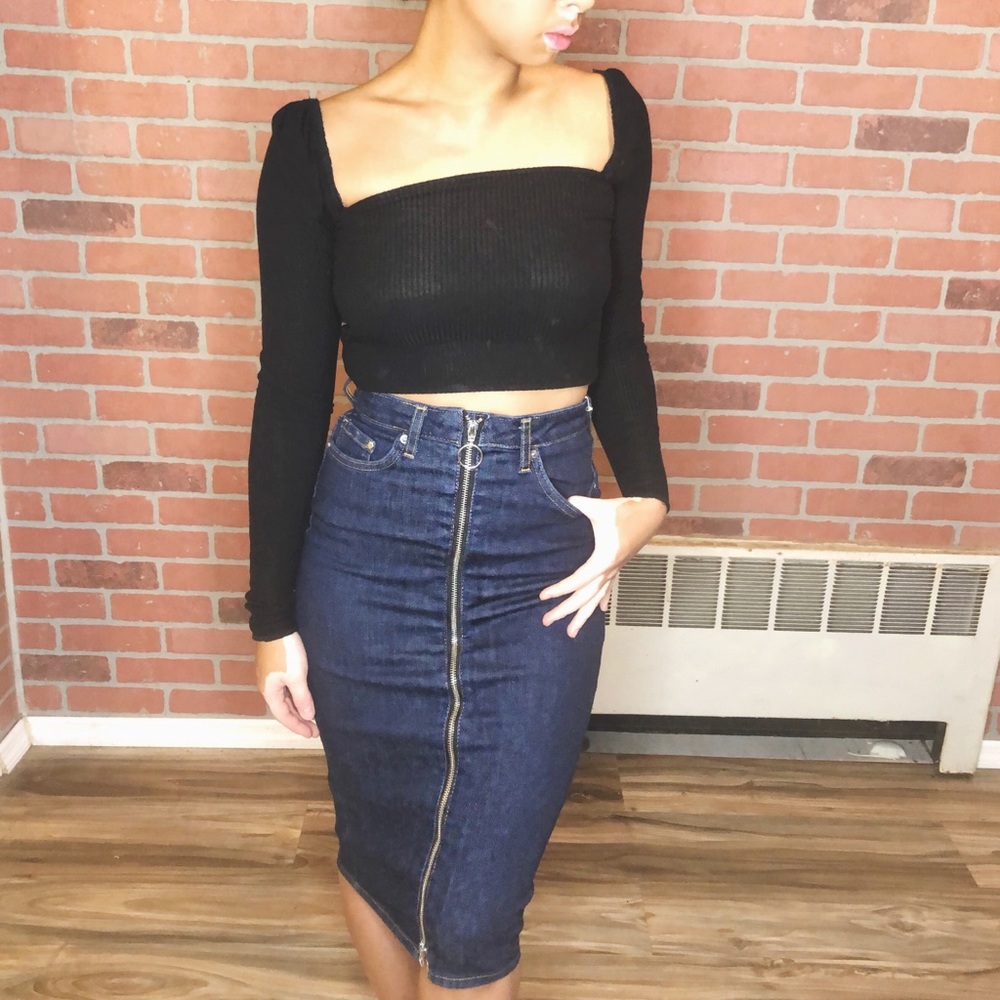 H&M denim pencil skirt